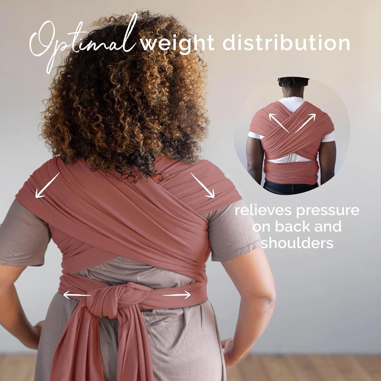 Baby Wrap Carrier Sling for Newborns to Toddlers - Stretchy Hands-Free Baby Carrier 7-35 lbs (Dusty Pink)