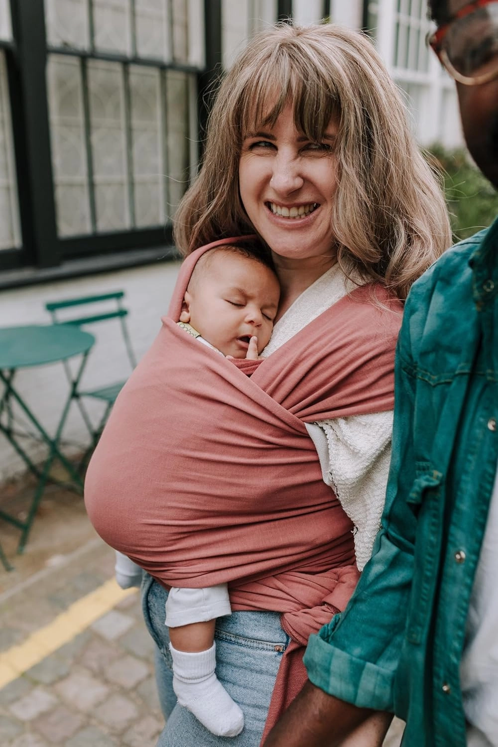 Baby Wrap Carrier Sling for Newborns to Toddlers - Stretchy Hands-Free Baby Carrier 7-35 lbs (Dusty Pink)