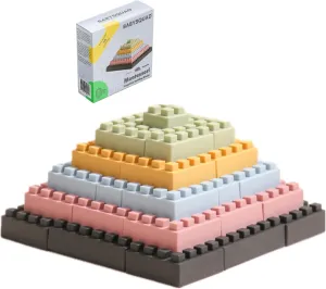 BabySquad Montessori Cognitive Building Blocks For Toddlers 3-5, 5 Colors Building Bricks With 20 Food Grade Silicone Stacking Blocks, Baby Blocks For Teething, Building Toys For Toddler Birthday Gift