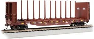 Bachmann Trains - 52' Center-Beam FLATCAR with BULKHEADS - BNSF #615818 - HO Scale