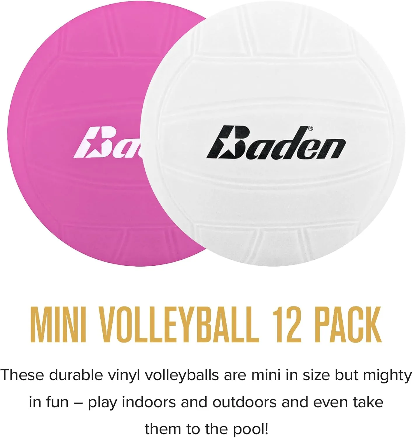 Baden 4 inch Mini Volleyball 12-Pack with Pump for Team Gift, Award, and Pool Friendly