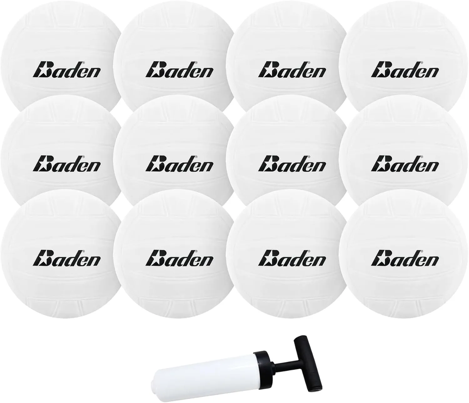 Baden 4 inch Mini Volleyball 12-Pack with Pump for Team Gift, Award, and Pool Friendly