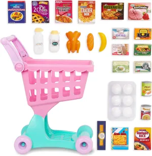 Battat- Play Circle- Shopping Cart – Toy Food – Play Kitchen For Toddlers- Pretend Play- Shopping Day Grocery Cart- 2 years  