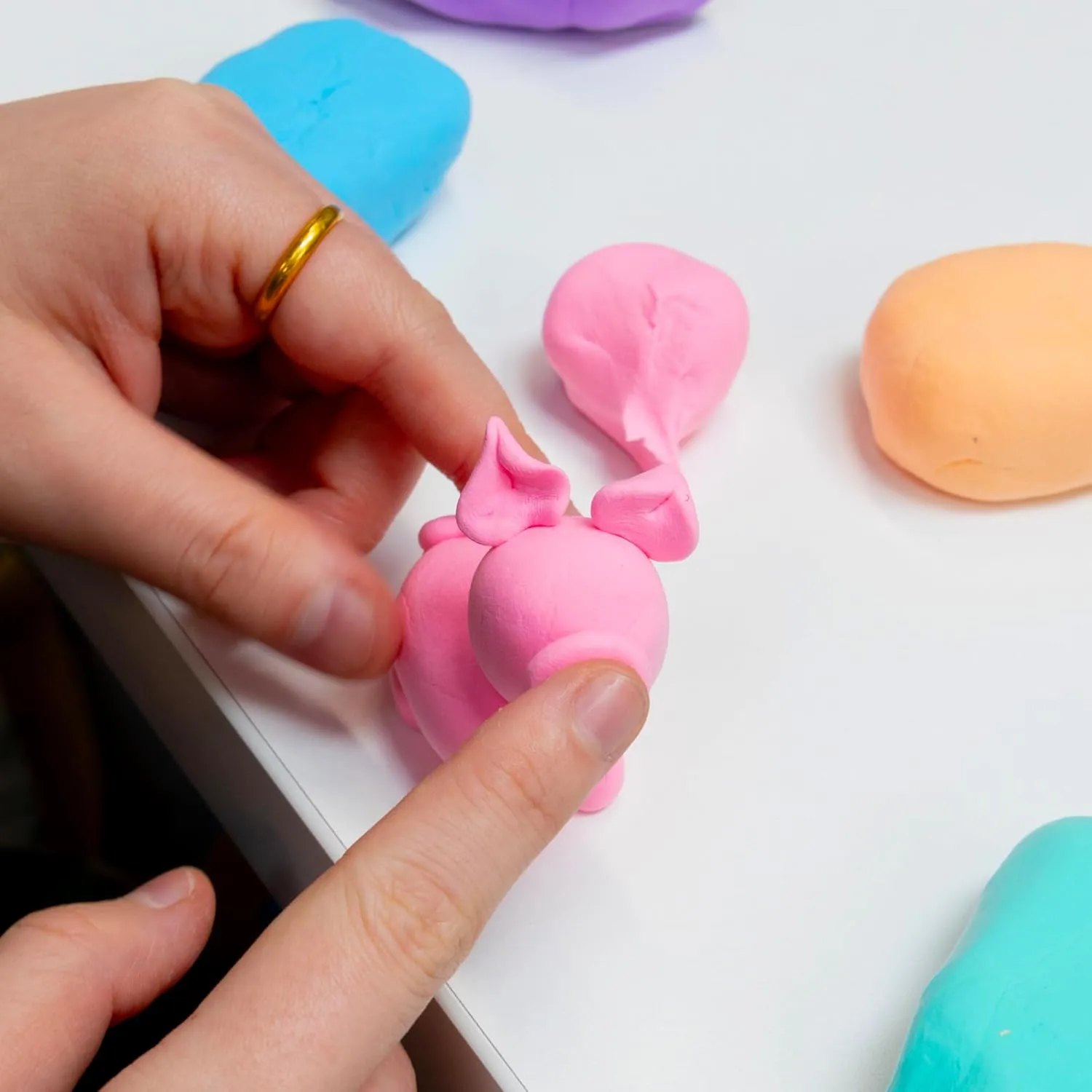 BAZIC Air Dry Clay 6 Pastel Color 3 oz, Light Modeling Dough Art Craft Slime, Non Toxic Gift for Artist Kids Toddler Boys Girls, 4-Packs
