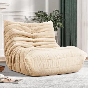 Bean Bag Chair Big Sofa Beanbag Chair for Adults Fireside Chair Bean Bag Lounger with Memory Foam Filled for Home,Apartment or Gaming Venue(Khaki Teddy)