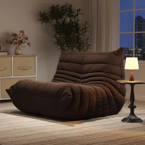 Bean Bag Chairs for Adults, Memory Foam Couch Single Sofa Chair, Soft Teddy Material Cozy Comfy Reading Nook Chairs, Floor Chair for Living Room Bedroom Office (Coffee)