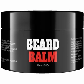 Beard Balm For Men - 50gm | Softens Moisturizes Mooch & Beard | Long Lasting Nourishment | Prevents Dryness | Boost Shine and Volumizes Beards Beeswax Shea Butter and Essential Oils Pack of 1
