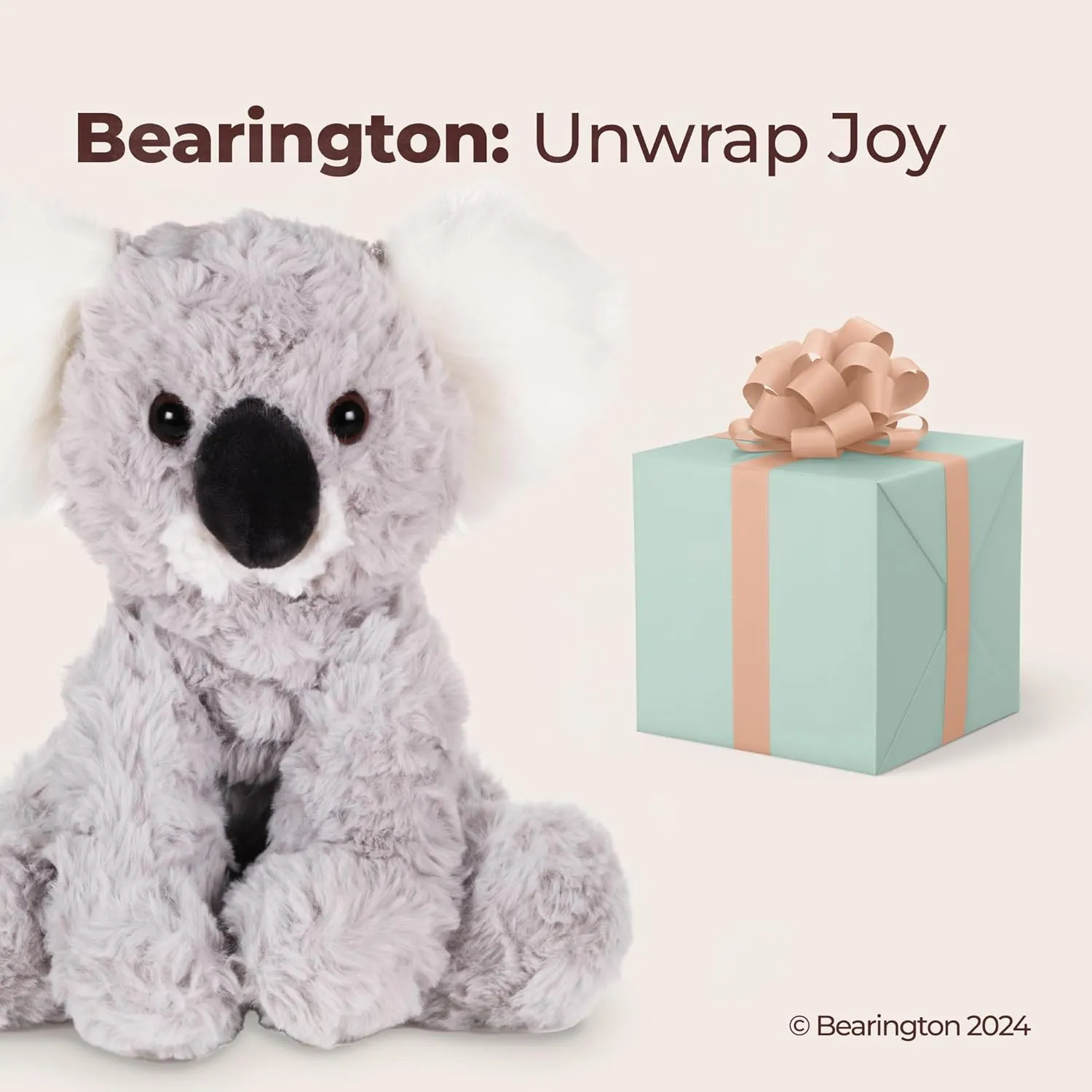 Bearington Sydney Plush Koala Stuffed Animal, 10.5 Inches Gray