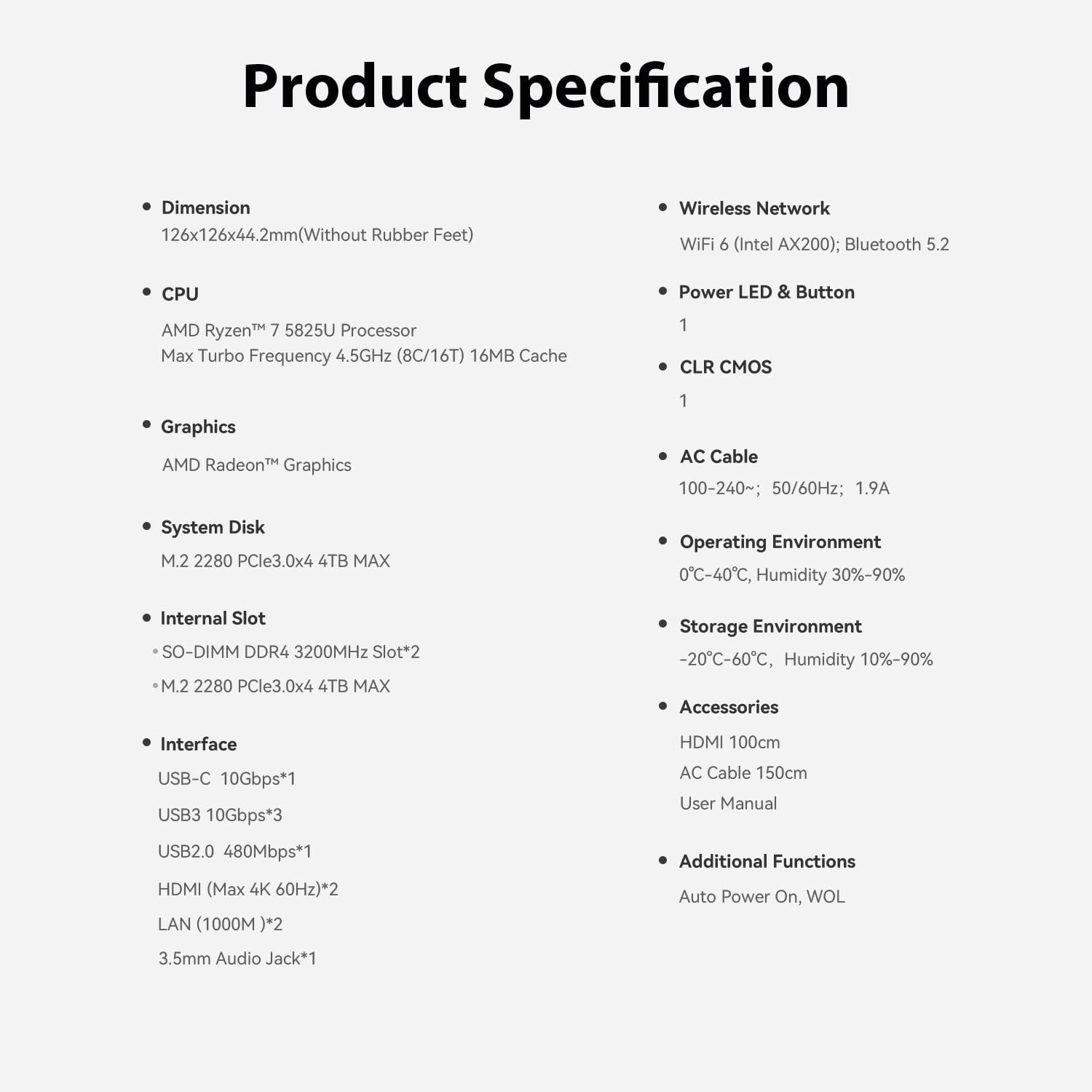 Beelink Mini PC, AMD Ryzen 7 5825U(6nm, 8C/16T) up to 4.5GHz, Mini Computer 32GB DDR4 RAM 500GB PCIe3.0x4 SSD, Micro PC 4K@60Hz Dual HDMI Display/WiFi6/BT5.2/Office/Home/HTPC/W-11 Pro