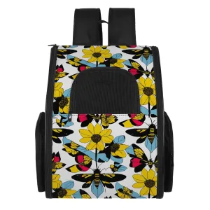 Bees and Sunflowers Pet Carrier Backpack