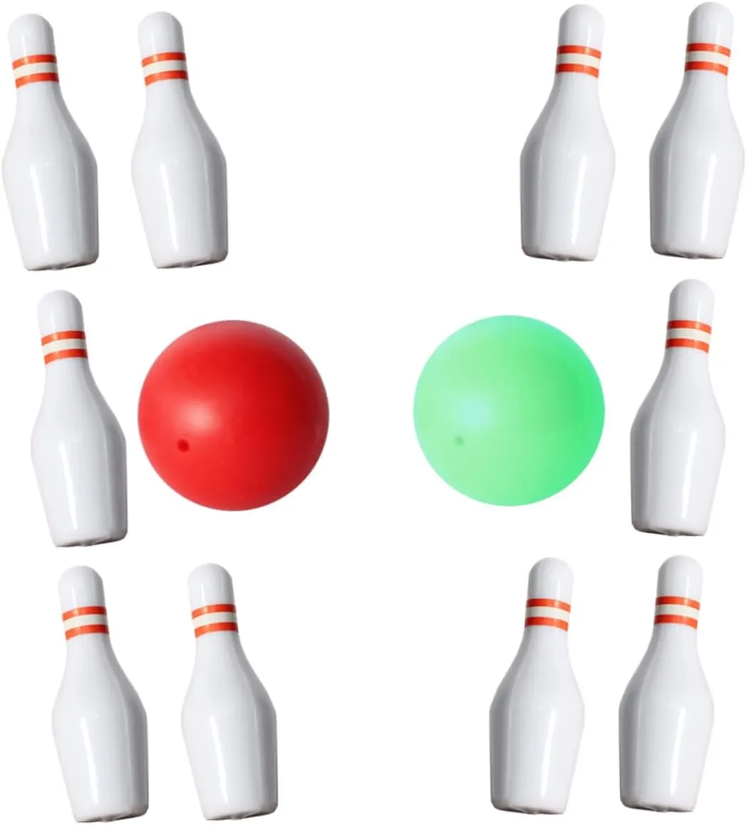 BESPORTBLE 1 Set Miniature Bowling Set Dollhouse Bowling Models Compact Sports Decoration for Adults Present for Family Fun Hands Play