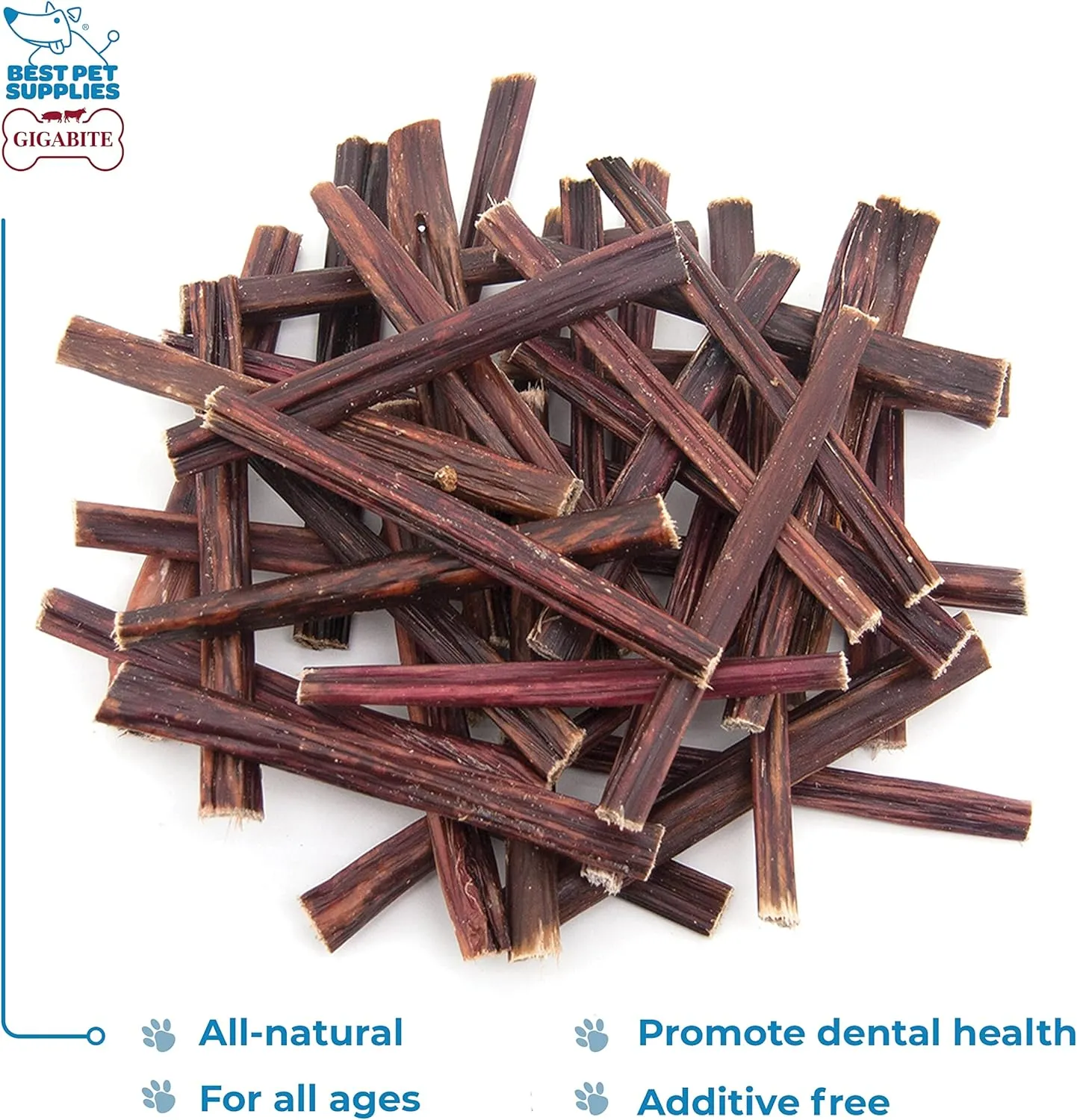 Best Pet Supplies GigaBite 6 Inch Beef Gullet Jerky Sticks (40 Pack) - All Natural, Free Range Beef Esophagus Stick Dog Treat