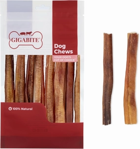 Best Pet Supplies GigaBite 6 Inch Natural Odor Bully Sticks Treats (10 Pack) All Natural, Free Range Beef Pizzle Dog Chews – by
