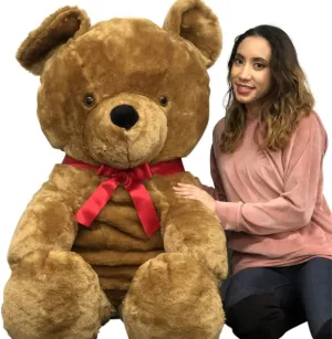 Big Plush Giant Brown Teddy Bear, 54 Inches Soft Stuffed Animal Huge Weighs 18 Pounds Made in USA