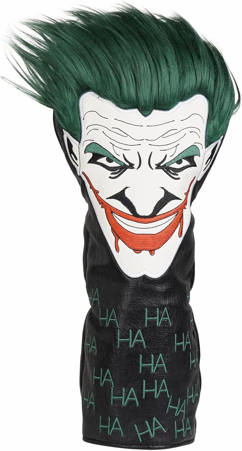 Big Crazy Golf Club Head Cover Funny Unique Headcovers Driver Headcovers Fairway Woods, Hybrids Woods, Soft Lining Golf Gift Birthday Gifts Joker Bear Hammerhead Sharks Friends (JokerⅡ)
