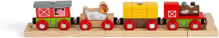 Bigjigs Rail Farmyard Train - Other Major Wooden Rail Brands are Compatible