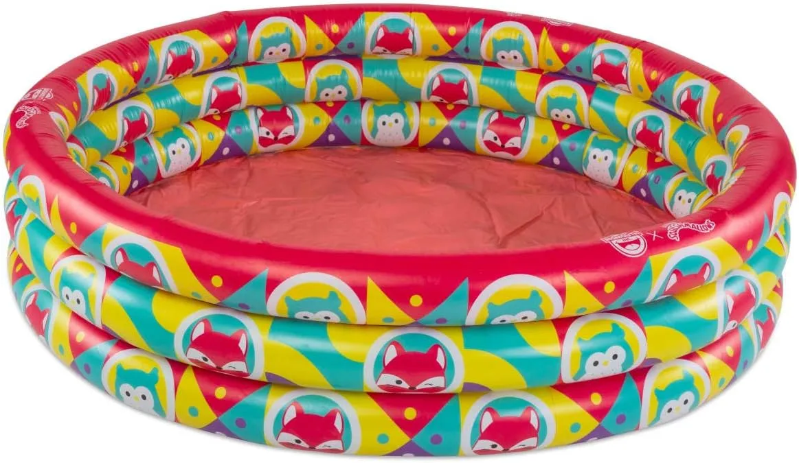 BigMouth x Squishmallows Inflatable L'il Kiddie Pool for Backyard, Small 3 Ring Blow Up Kiddy Pool for Baby Toddler or Kid, Outdoor Summer Fun