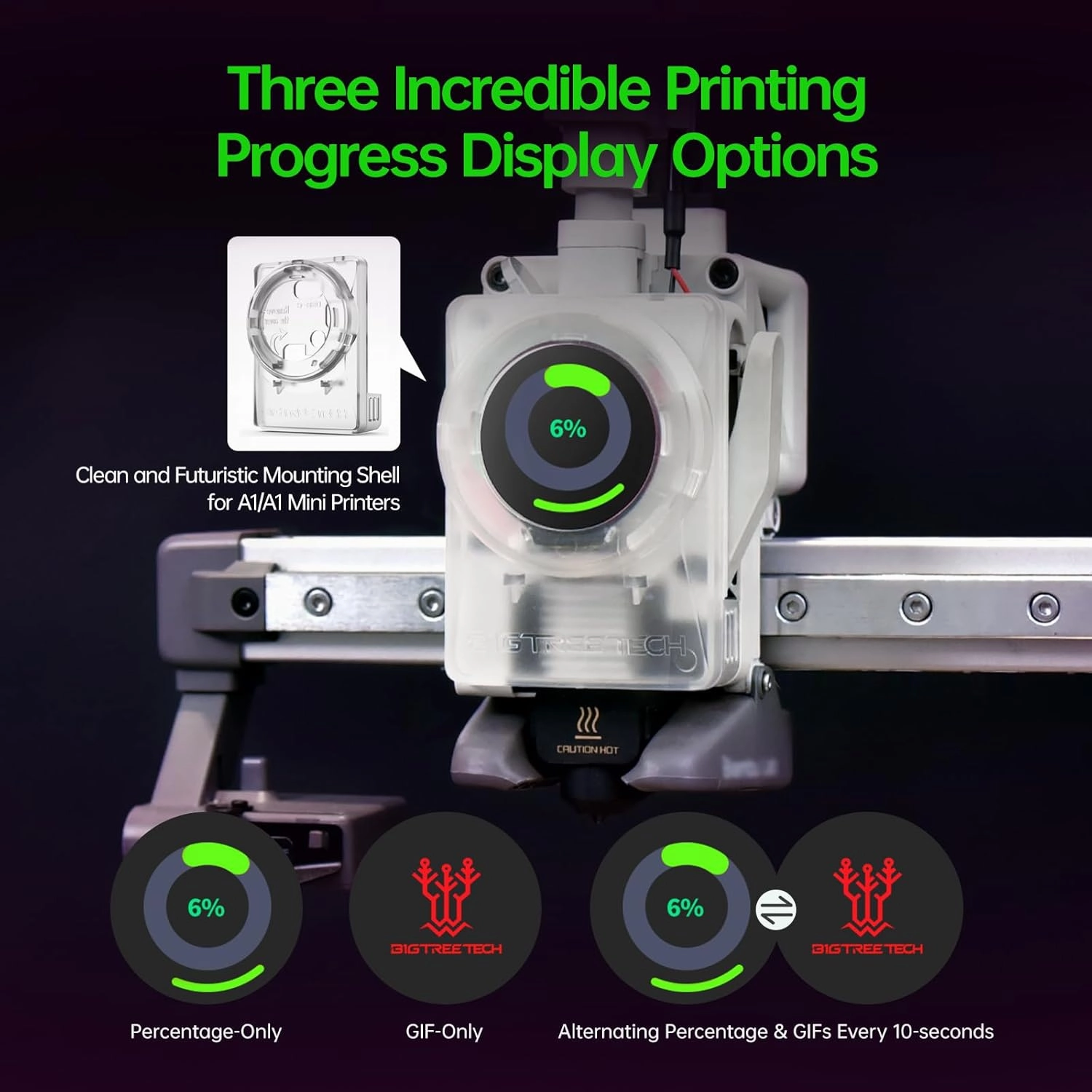 BIGTREETECH Panda Knomi   Plastic Shell, Toolhead Screen Upgrade Kit for Bambu-Lab A1 A1 Mini, Customize Your Own UI, Plug and Play