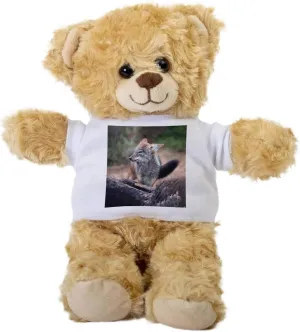 Black Backed Jackal Teddy Bear, Backed Jackal Gift Stuffed Animal, Plush Teddy Bear with Tee, Cute Birthday Basket