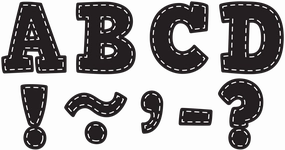 Black Stitch Bold Block 3" Magnetic Letters