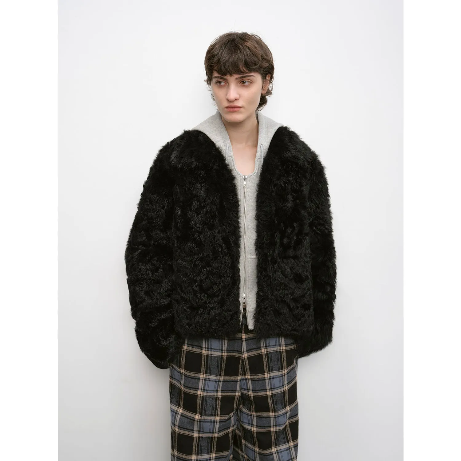 Blackmoon Berlin Soft Warm Short Lapel Tuscan Wool Sheepskin