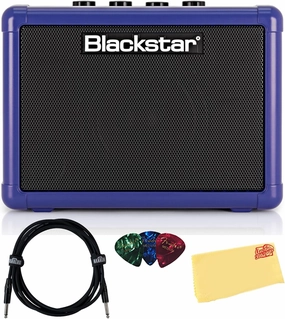 Blackstar Fly 3 Mini Amp - Royal Blue Bundle with Instrument Cable, Picks, and Austin Bazaar Polishing Cloth