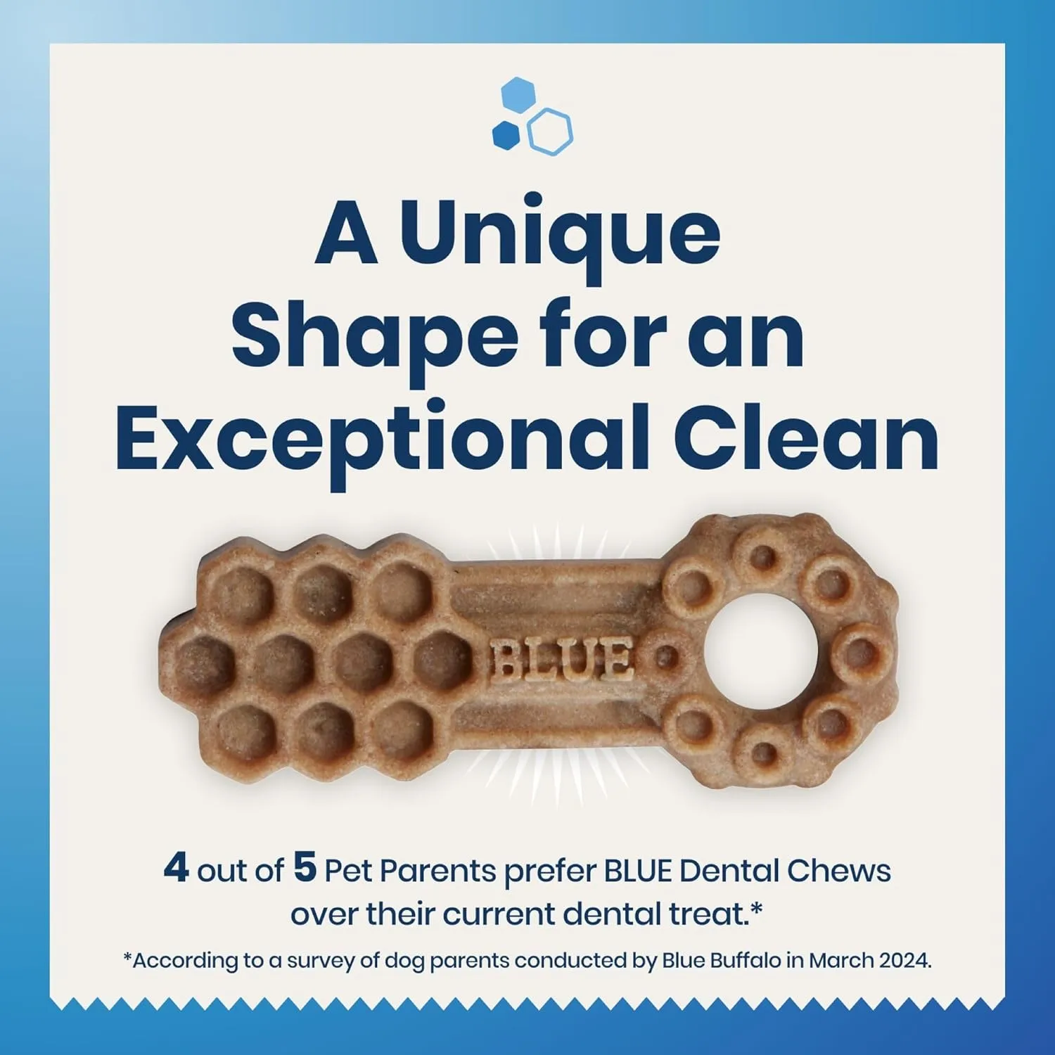 Blue Buffalo Dental Chews Medium Natural Dog Treats, Chicken & Spearmint 34.5-oz Bag (42 Count)