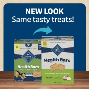 Blue Buffalo Health Bars Natural Crunchy Dog Treats Biscuits, Apple & Yogurt 56-oz Box (Pack of 2)