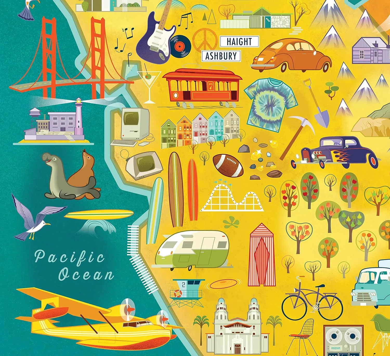 Blue Lobster 1000 Piece Puzzle (California: The Golden State)