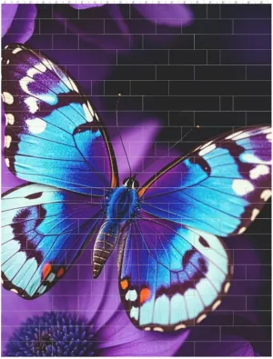 Blue Purple Butterfly Building Block Puzzle Personalized Building Bricks for Adults Block Puzzle Building DIY Brick Block Puzzles Valentine's Day Gifts for Home Decor Brick Puzzle