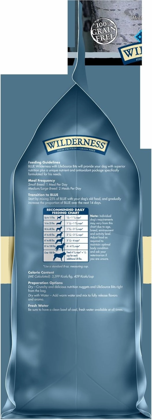 Blue Buffalo Wilderness Adult High-Protein Dry Dog Food with Real Chicken, Grain-Free, Made in the USA with Natural Ingredients, Chicken, 4.5-lb Bag