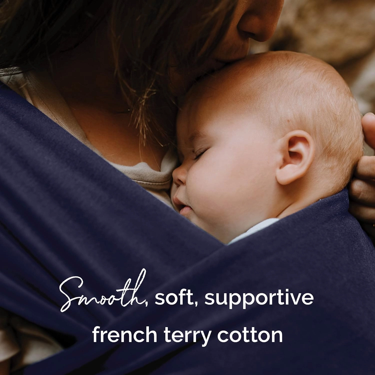 Boba Baby Wrap Carrier - Original Baby Carrier Wrap, Baby Sling for Newborns - Baby Wearing Essentials - Newborn Wrap Swaddle Holder, Newborn to Toddler Infant Baby Sling, 7-35 lbs (Navy Blue)