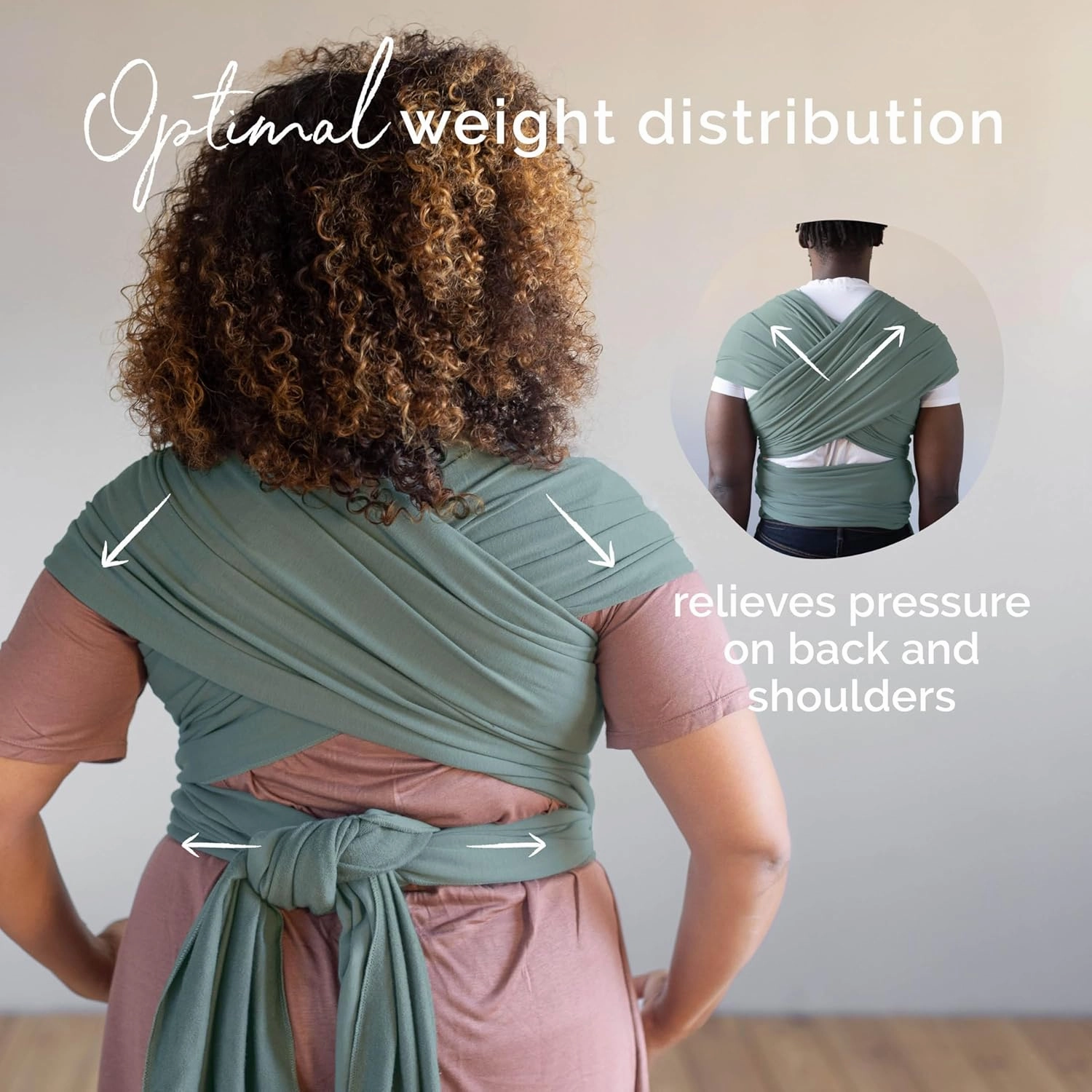 Boba Baby Wrap Carrier - Original Baby Carrier Wrap, Baby Sling for Newborns - Baby Wearing Essentials - Newborn Wrap Swaddle Holder, Newborn to Toddler Infant Baby Sling, 7-35 lbs (Sage Green)