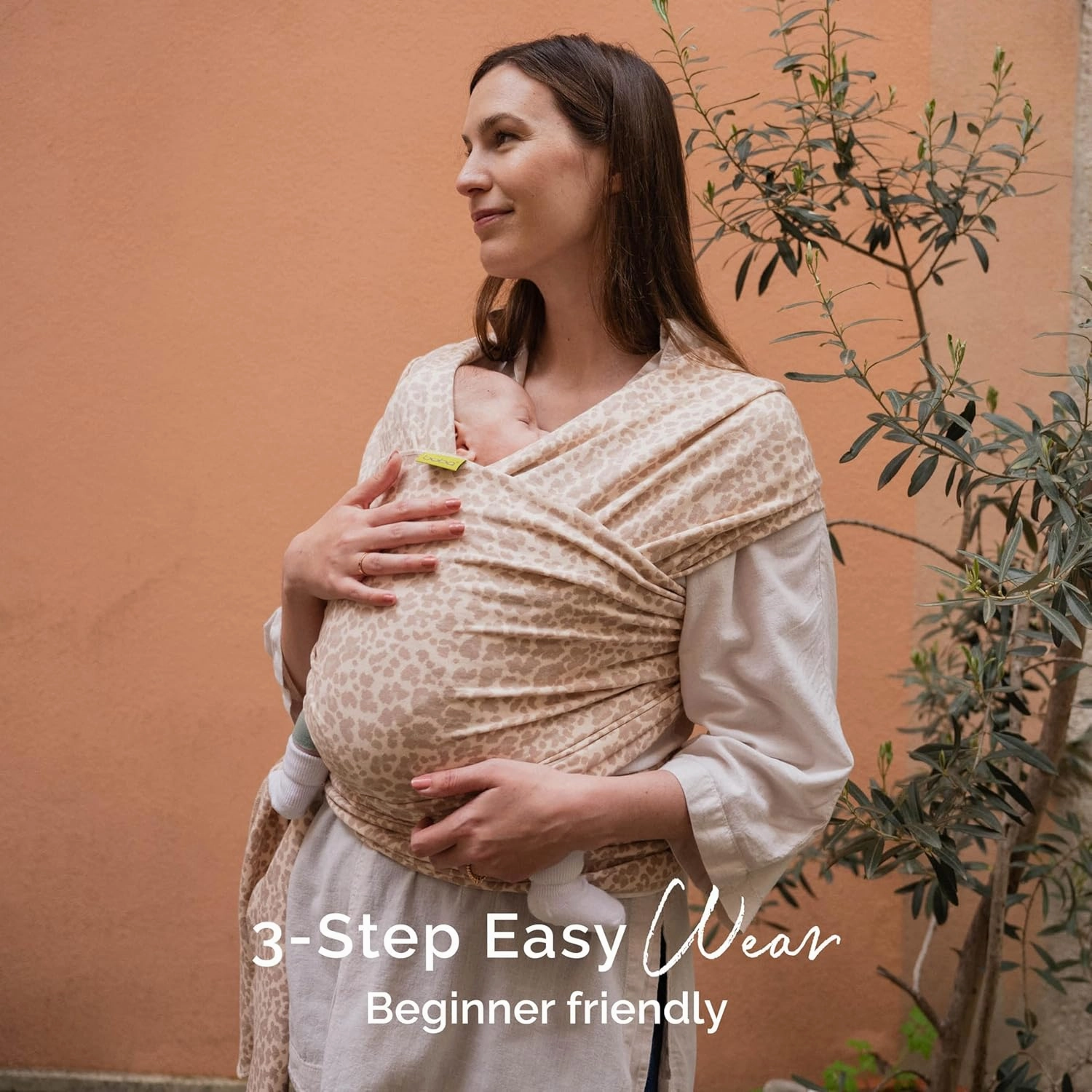 Boba Baby Wrap Carrier - Original Baby Carrier Wrap Sling for Newborns - Baby Wearing Essentials - Newborn Wrap Swaddle Holder, Newborn to Toddler Infant Sling (Sand Leopard)