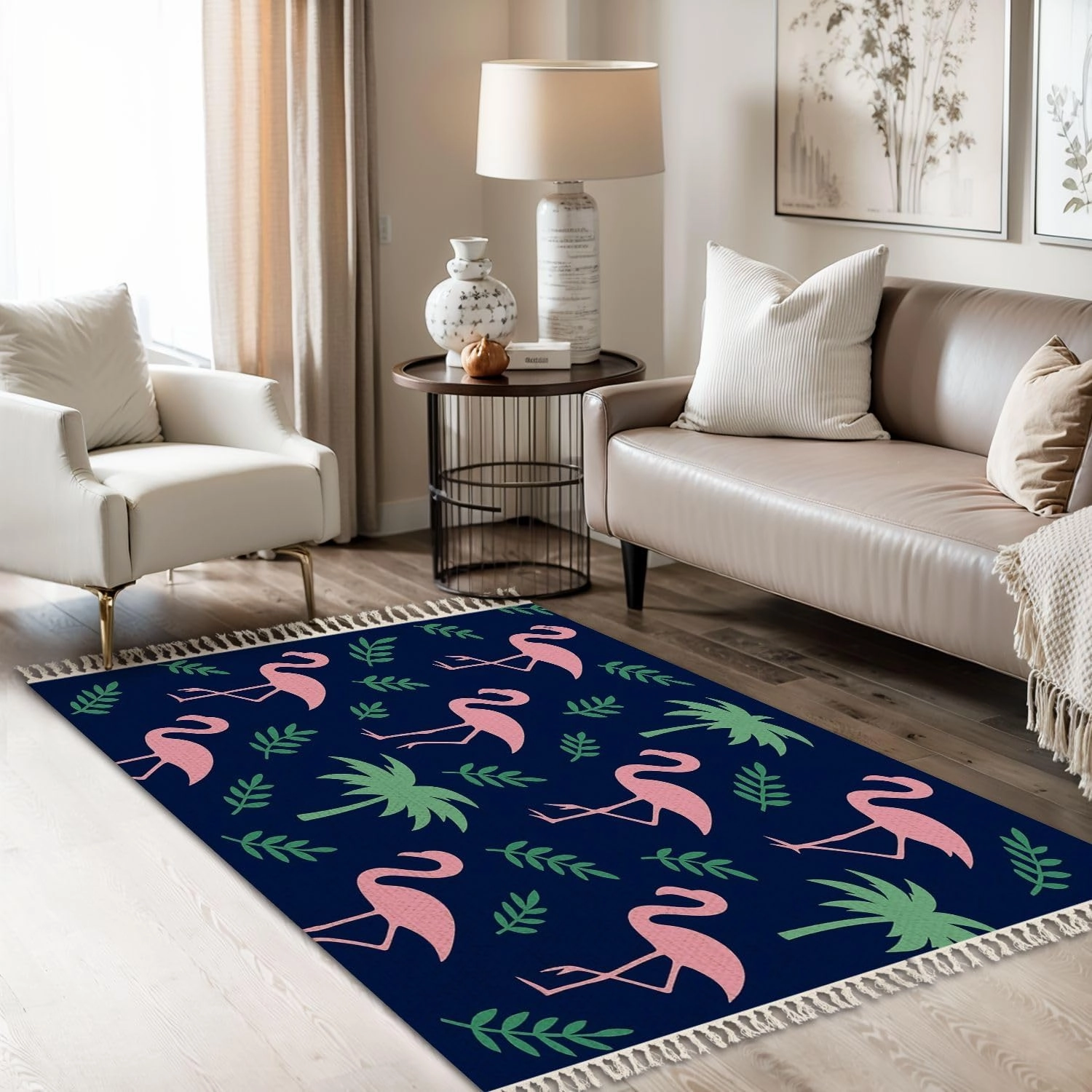 Boho Area Rugs Paradise Exotic Tropical Trendy Pineapple Pattern Washable Rug Nursery Rug Girl Softness Non Slip Nursery Rugs Neutral Home Decor for Living Room Bedroom Daycare