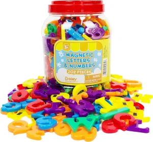 Boley 202 Piece Magnetic Letters and Numbers - Great Educational Tool for Kids to Learn The Alphabet and Basic Arithmetic - Recommended for Children Ages 3 and Up