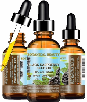 Botanical Beauty BLACK RASPBERRY SEED OI 100% Pure Natural Undiluted Virgin Unrefined Cold Pressed Carrier Oil. 1 Fl.oz.- 30 ml. For Face, Skin, Hair, Lip, Nails