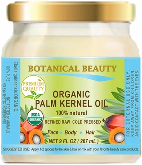 Botanical Beauty Organic Palm Kernel Oil for Soap Making, Skincare, and Hair Care - 9 Fl. oz (267 ml)
