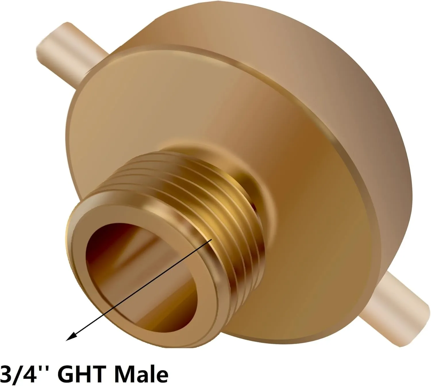 Brass Fire Equipment 1-1/2" NST Female x 3/4" GHT Male Brass Hydrant Adapter with Pin Lug for Hydrants, Hoses, Pipes