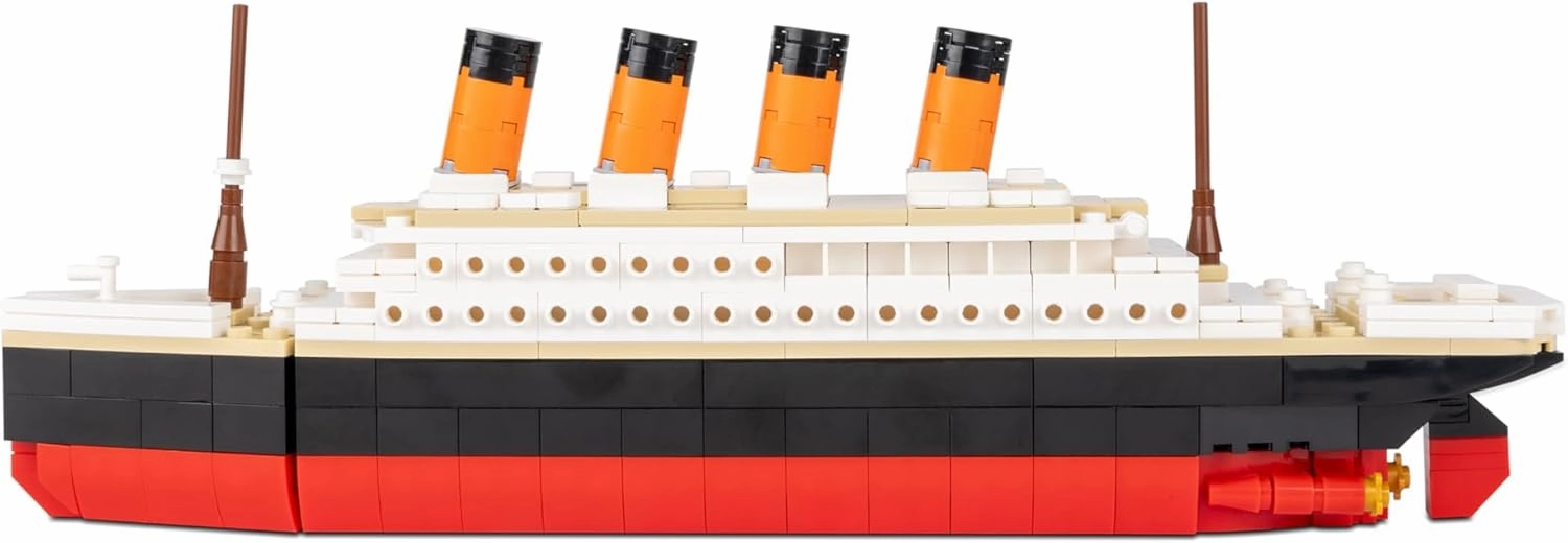 Brick Loot Titanic Micro Building Blocks Large Set – 390 Pieces Mini Bricks Ship Model Kit, DIY 3D Puzzle for Adults & Kids, STEM Educational Toy, Collectible Display, Gift for History & Ship Lovers