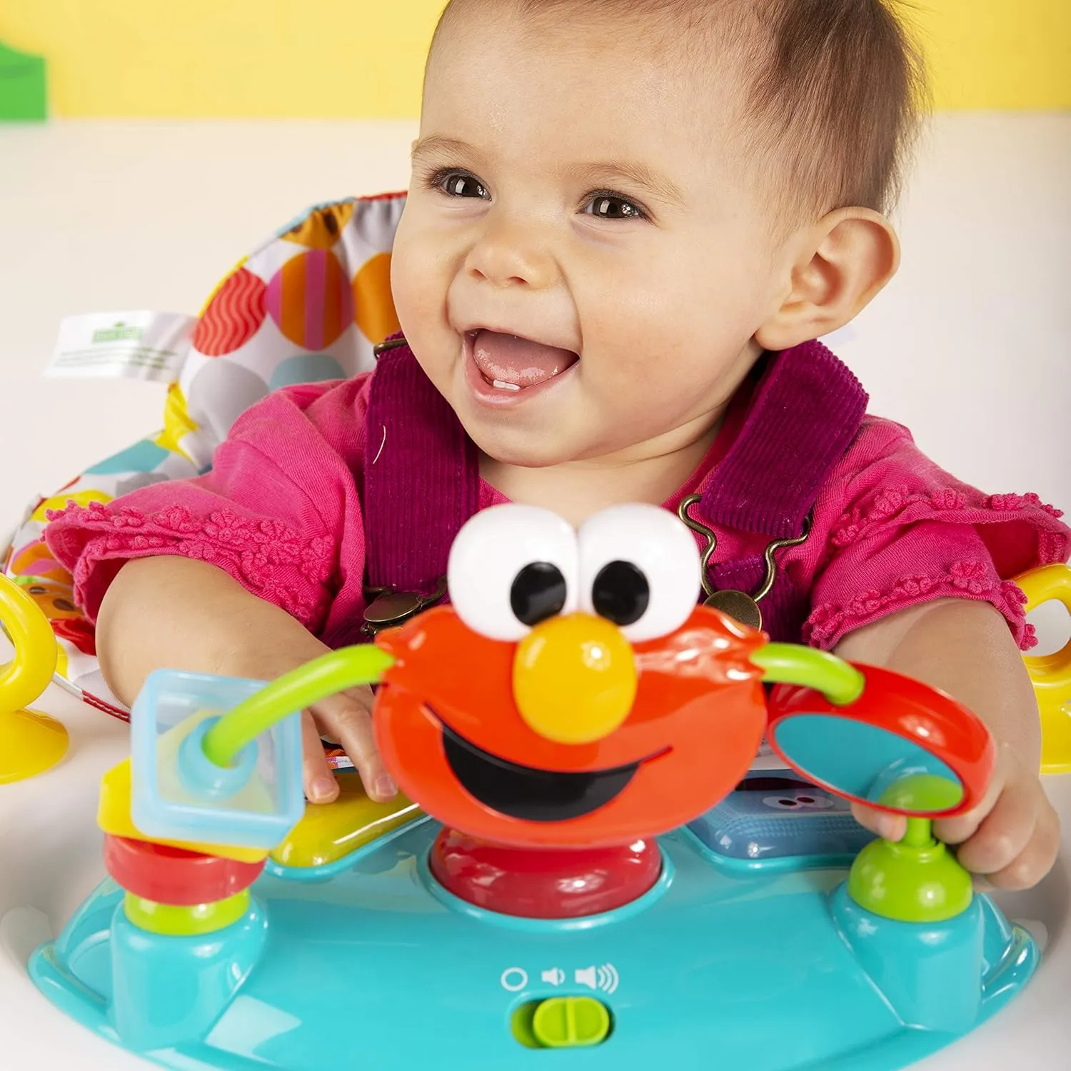 Bright Starts Sesame Street I Spot Elmo! Baby Activity Center & Walker - Easy-Fold Frame and 30  Songs and Sounds by Elmo and Friends, 6-12 Months