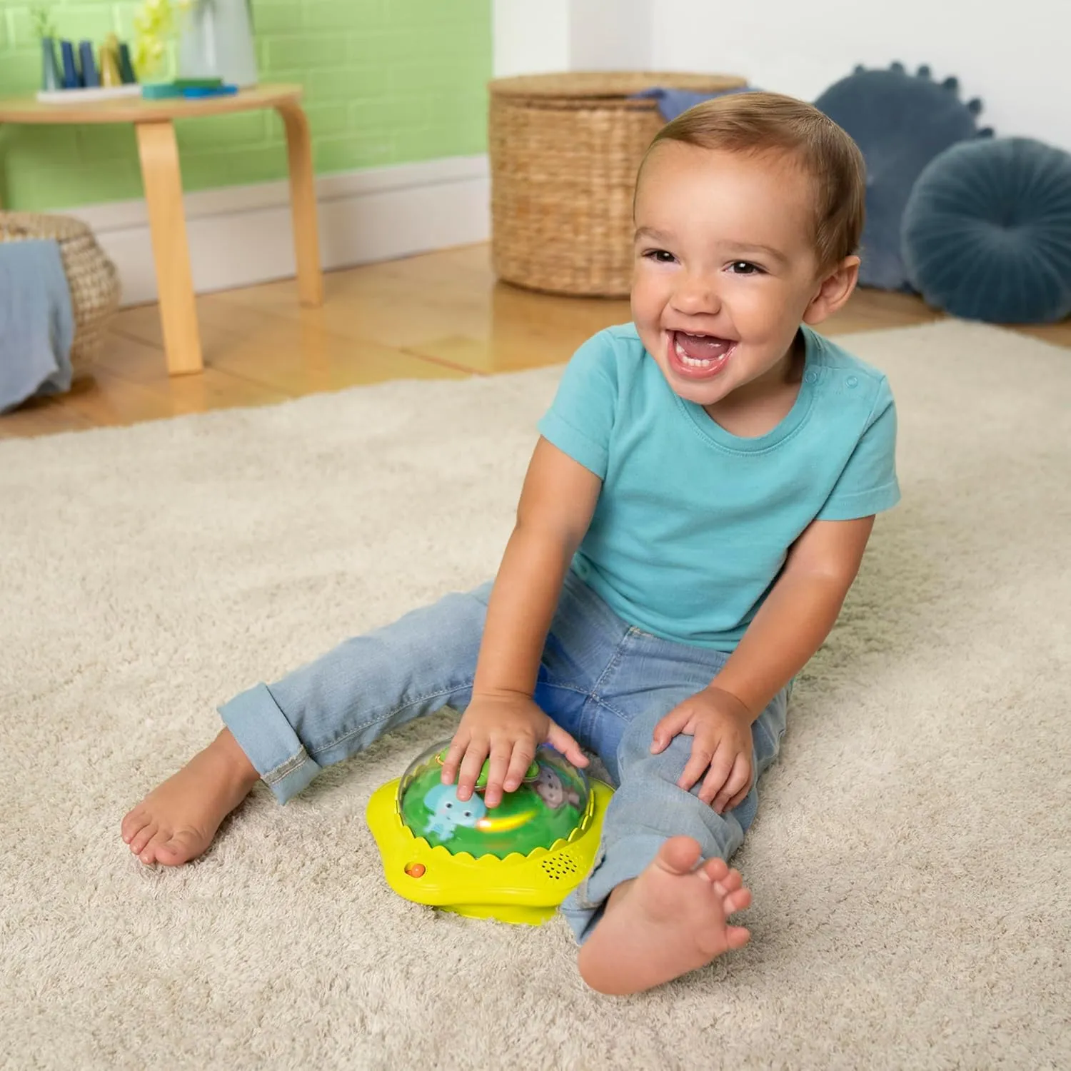 Bright Starts Wanderlights 2 Ways to Play Baby Walker, 10  Melodies & Sounds, Light Up Spinning Toy, Ages 6 Months 