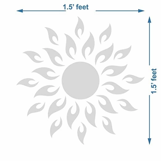 Bright Wood Craft Sun - 3D Acrylic Decorative Mirror Wall Sticker For Home Improvement In Silver Colour