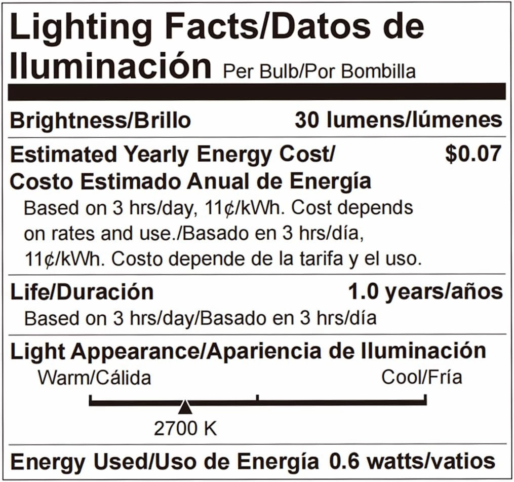 Brightown G40 Led Replacement Light Bulbs, 1W Shatterproof Globe Plastic Bulb Fits E12 or C7 Candelabra Screw Base, 1.5 Inch Dimmable Light Bulbs for Indoor Outdoor Patio Decor, Warm White, 50 Pack