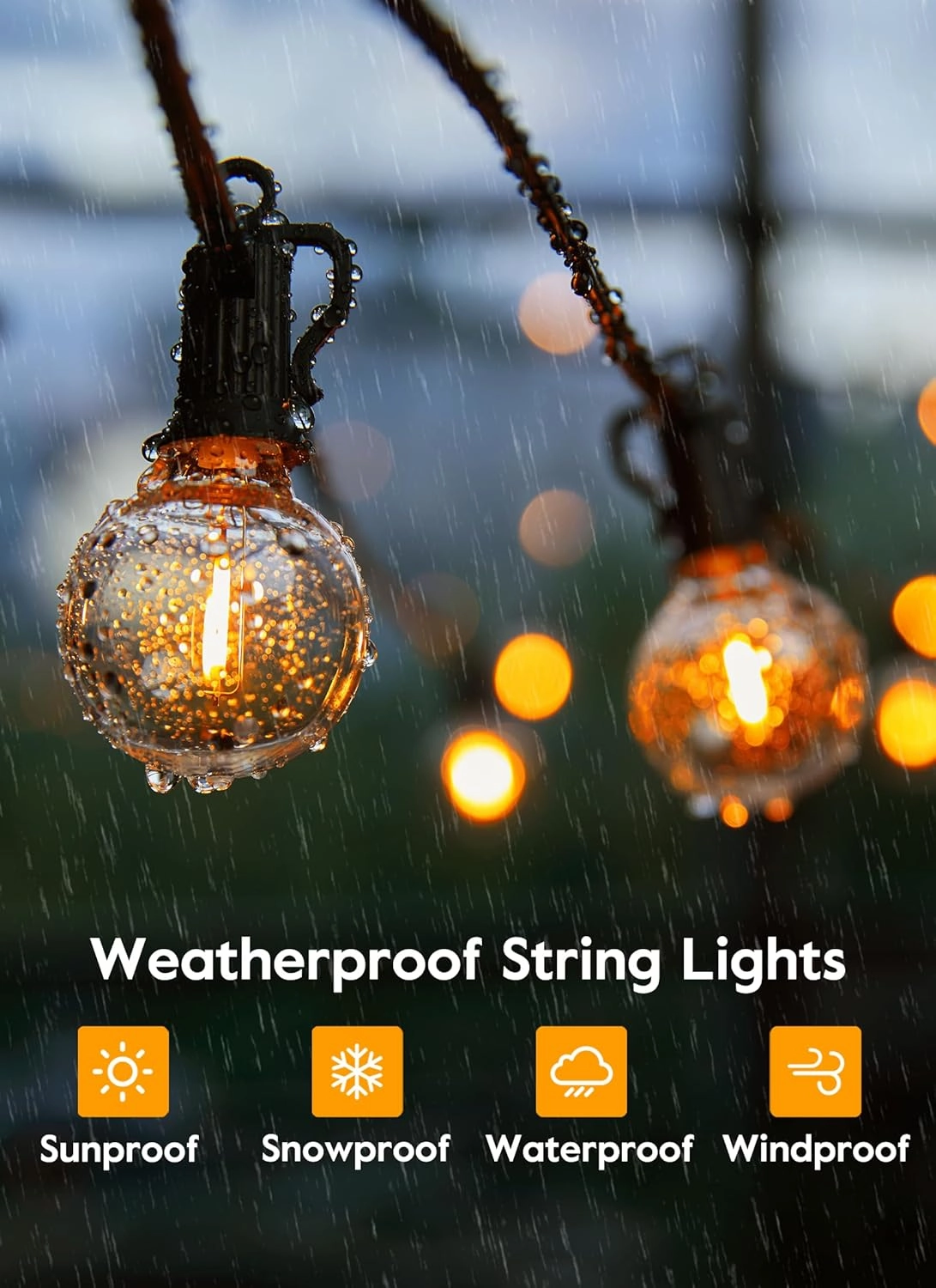 Brightown G40 Led Replacement Light Bulbs, 1W Shatterproof Globe Plastic Bulb Fits E12 or C7 Candelabra Screw Base, 1.5 Inch Dimmable Light Bulbs for Indoor Outdoor Patio Decor, Warm White, 50 Pack