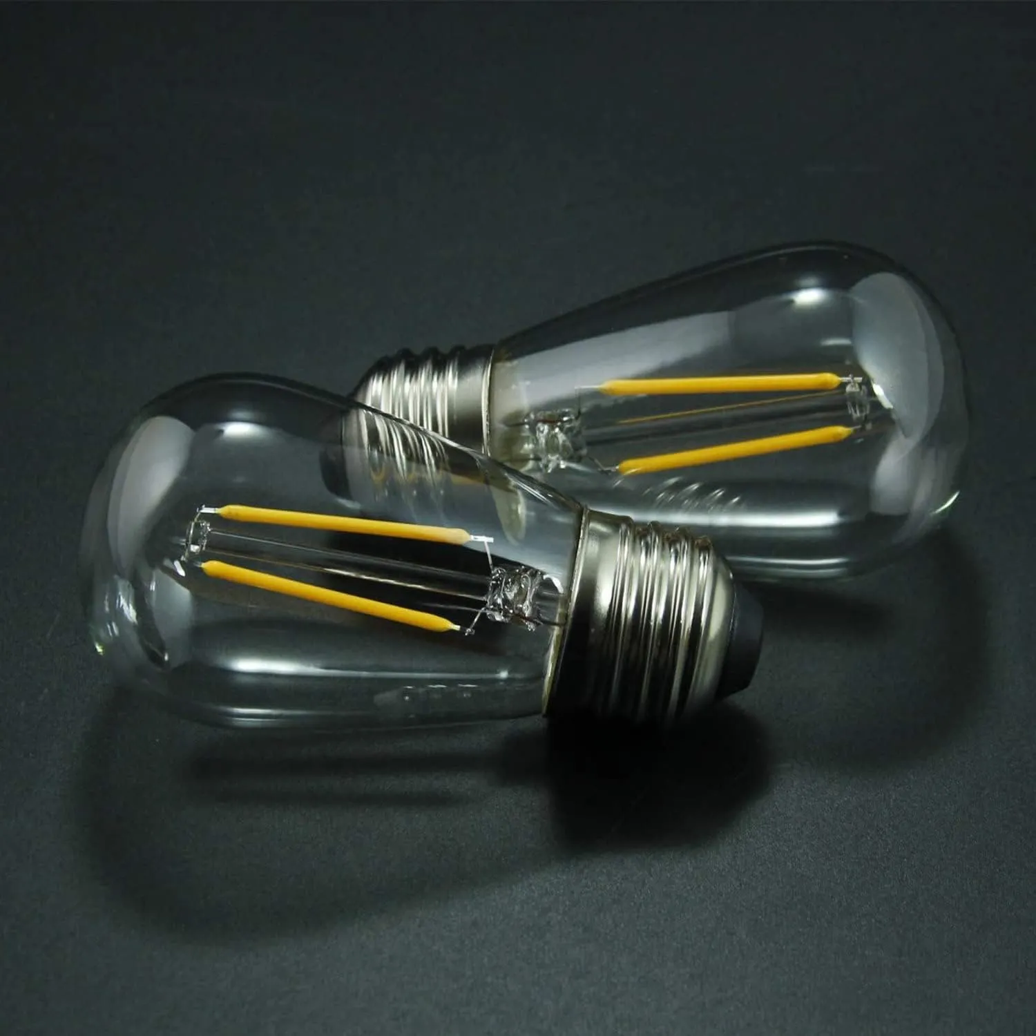 BRIMAX 25 Pack S14 Replacement LED Bulbs,2W Outdoor String Light Bulbs Shatterproof,E26 Medium Base,2700K Warm White,Plastic Edison Bulbs for Patio Garden