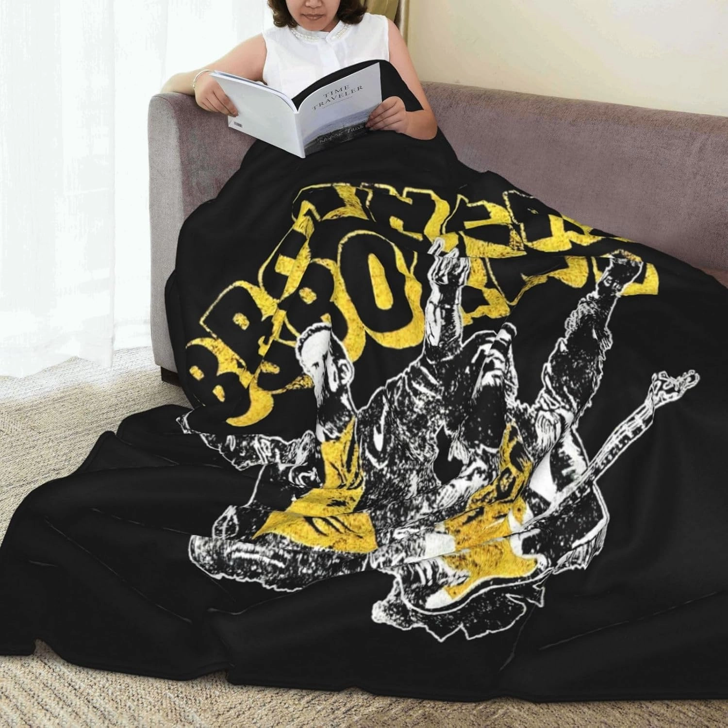 Brothers Music Osborne Fleece Throw Blanket Flannel Air Conditioning Quilt for Couch Camping Travel 40"x30"