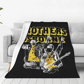Brothers Music Osborne Fleece Throw Blanket Flannel Air Conditioning Quilt for Couch Camping Travel 40"x30"