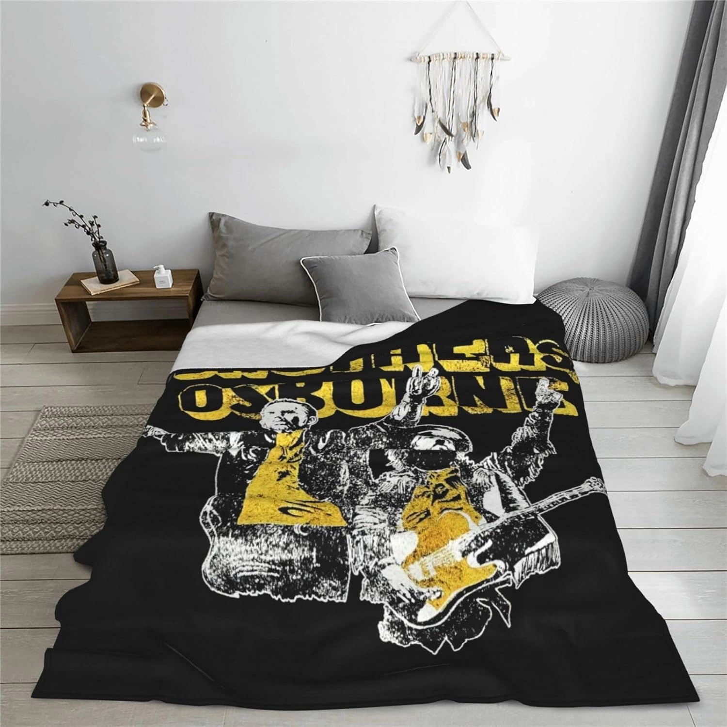 Brothers Music Osborne Fleece Throw Blanket Flannel Air Conditioning Quilt for Couch Camping Travel 40"x30"