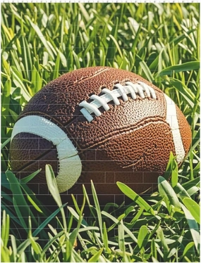 Brown Football Green of Grass Building Block Puzzle Personalized Building Bricks for Adults Square Shaped Block Puzzle Building Valentine's Day Gifts for Home Decor Brick Puzzle